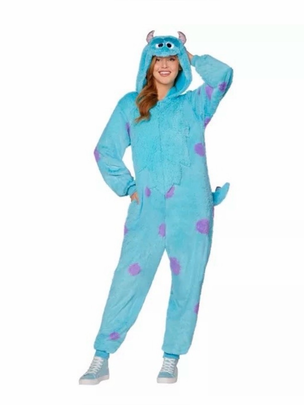 Spirit Halloween Disney Monsters Inc Sulley Plush Costume Union Suit Adult‎ L/XL - Picture 3 of 7